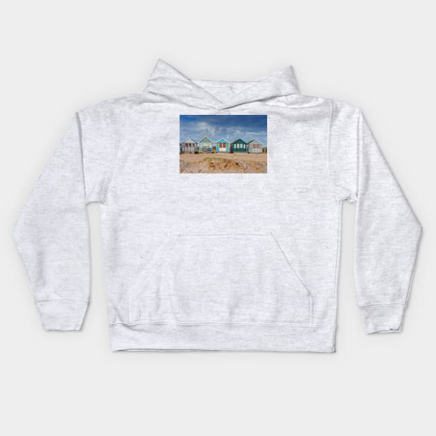 Beach Huts Hengistbury Head Dorset England Kids Hoodie by Andy Evans Photos